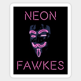 Neon Fawkes Vertical Logo Magnet